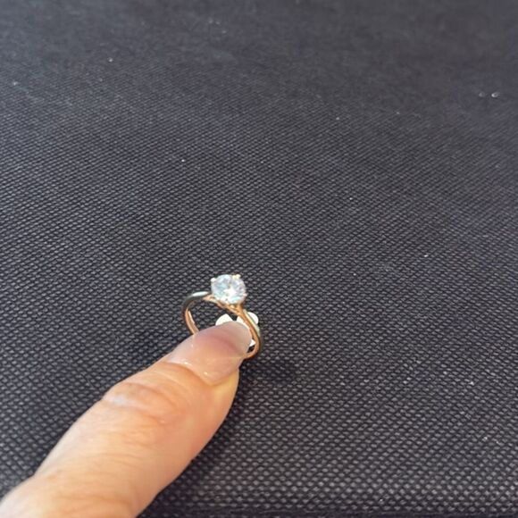 14K Gold Plated Elegant Gold Solitaire Ring - Picture 7 of 9